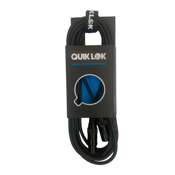 QuikLok Black Series Cable - 3P Female XLR to 3P Male XLR. 4.5M